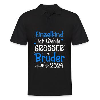 Bald Großer Bruder 2024 Herz - Männer Poloshirt - Schwarz - Vorne - Kai (181cm)