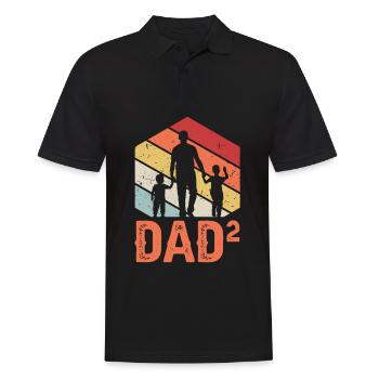 Dad hoch 2 - Männer Poloshirt - Schwarz - Vorne - Kai (181cm)