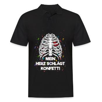 Mein Herz schlägt Konfetti - Männer Poloshirt - Schwarz - Vorne - Kai (181cm)