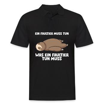 Ein Faultier Muss Tun Was Ein Faultier Tun Muss - Männer Poloshirt - Schwarz - Vorne - Kai (181cm)