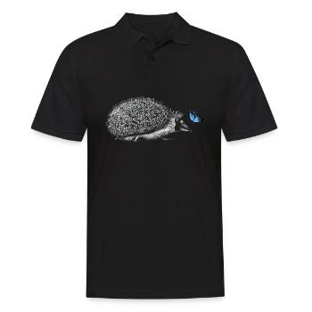 Igel mit Schmetterling - Männer Poloshirt - Schwarz - Vorne - Kai (181cm)