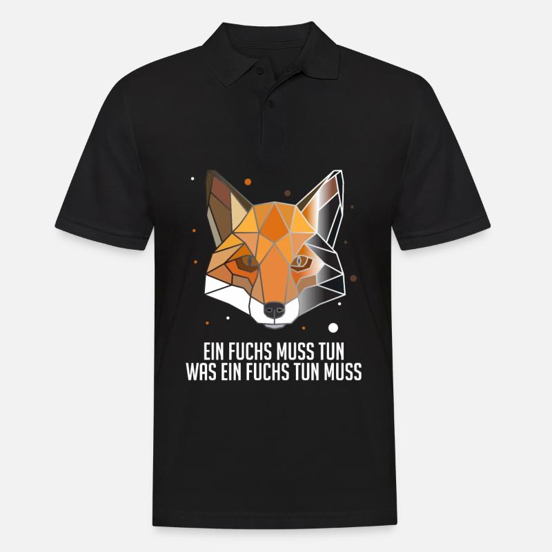 Ein Fuchs muss tun was ein Fuchs tun muss Fuchs - Männer Poloshirt - Schwarz