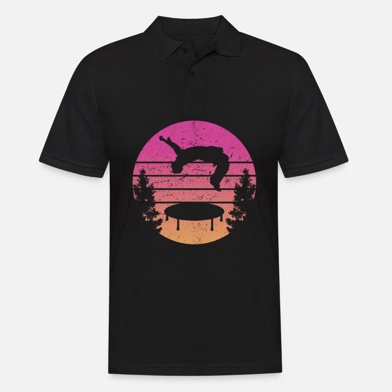 Trampoline Rétro Backflip - Polo Homme - noir