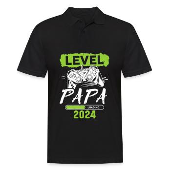 Papa Level Loading 2024 - Men's Polo Shirt - black - Front - Kai (181cm)