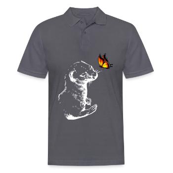 Belette au papillon - Polo Homme - charbon - Devant - Nico (186cm)