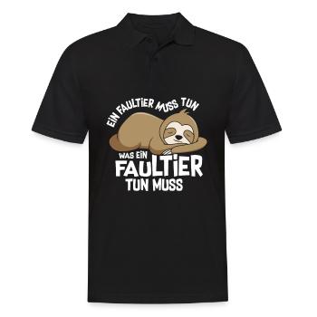 Ein Faultier Muss Tun Was Ein Faultier Tun Muss - Männer Poloshirt - Schwarz - Vorne - Kai (181cm)