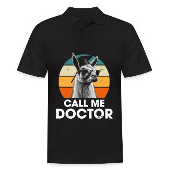 Call Me Doctor Doktor Ph.D Studium - Männer Poloshirt - Schwarz - Vorne - Kai (181cm)