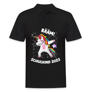 BÄÄM SCHULKIND 2023 - Männer Poloshirt - Schwarz - Vorne - Kai (181cm)