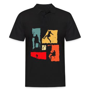 Grimpeur Rétro Escalade - Polo Homme - noir - Devant - Kai (181cm)