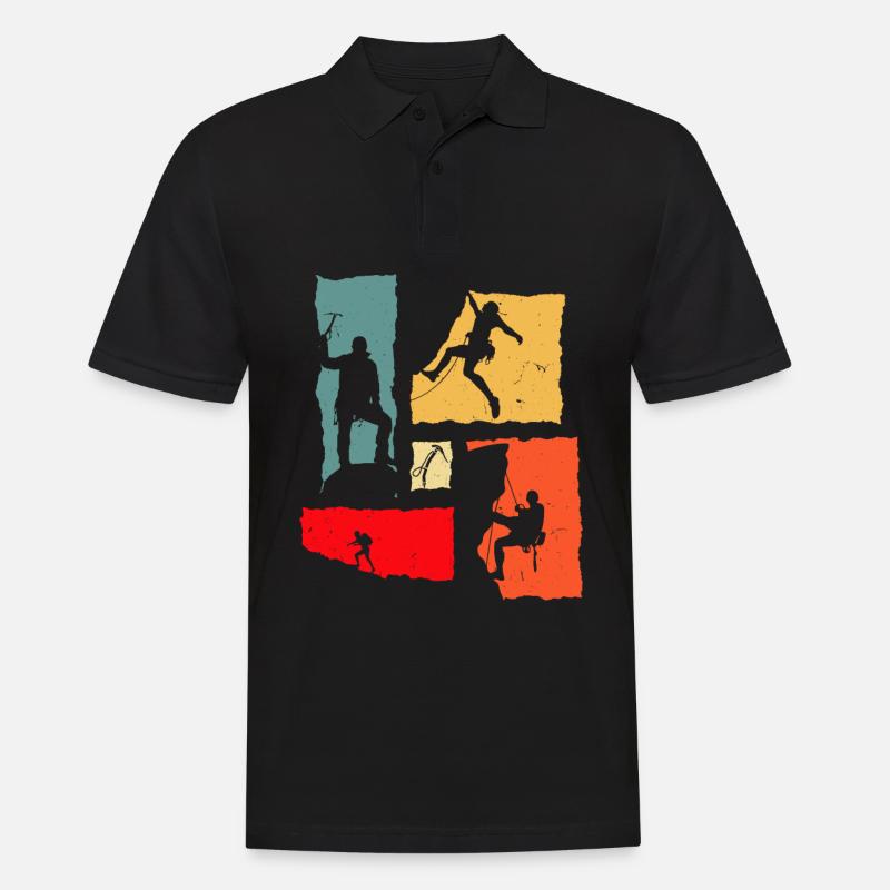 Climber Retro Climbing - Männer Poloshirt - Schwarz