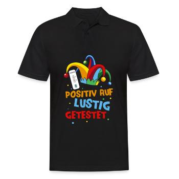 Positiv auf lustig Getestet - Männer Poloshirt - Schwarz - Vorne - Kai (181cm)