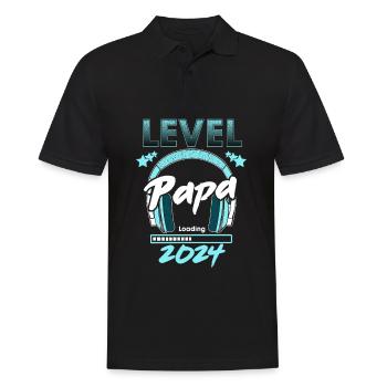 Papa Level Loading 2024 - Men's Polo Shirt - black - Front - Kai (181cm)