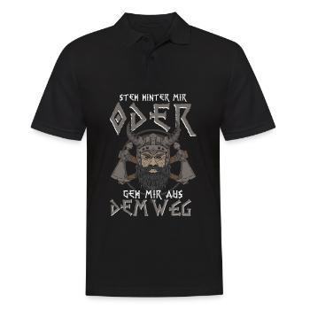 Wikinger Steh Hinter Mir - Männer Poloshirt - Schwarz - Vorne - Kai (181cm)