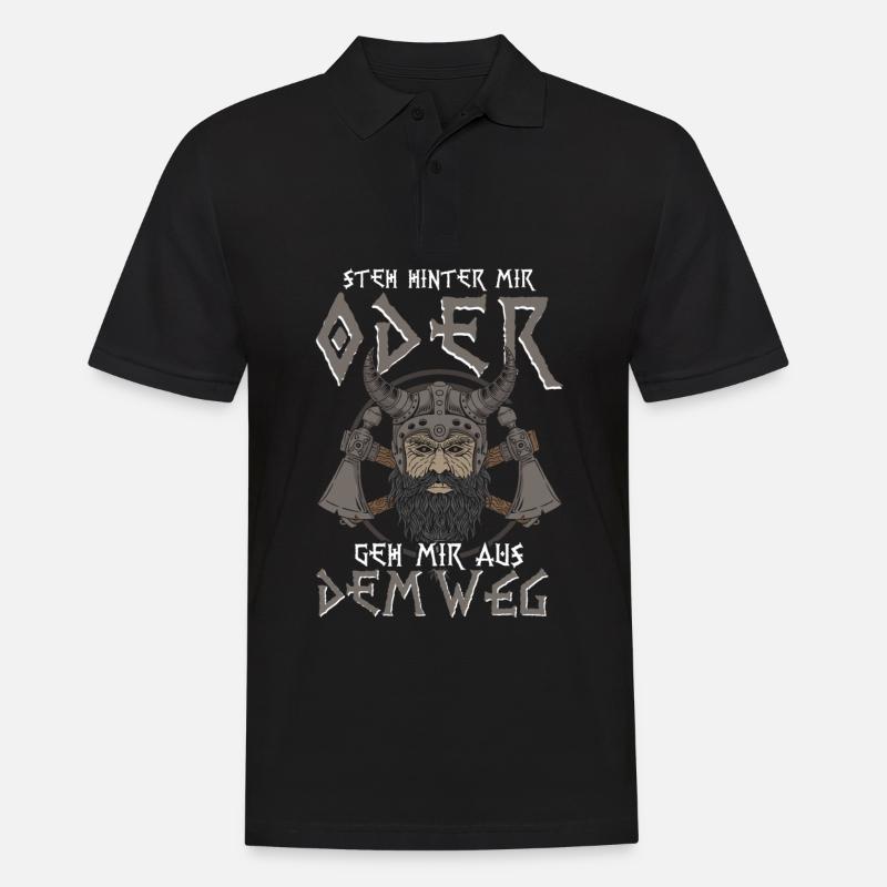 Wikinger Steh Hinter Mir - Männer Poloshirt - Schwarz