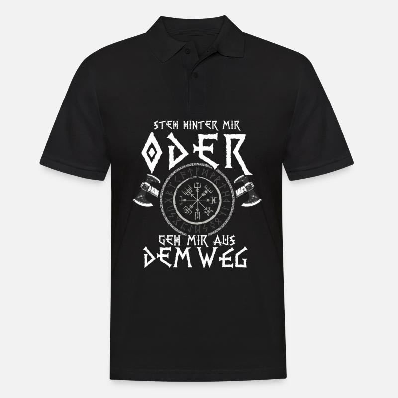 Steh Hinter Mir Odin Wikinger - Männer Poloshirt - Schwarz