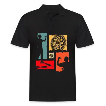 Dart Retro - Männer Poloshirt - Schwarz - Vorne - Kai (181cm)