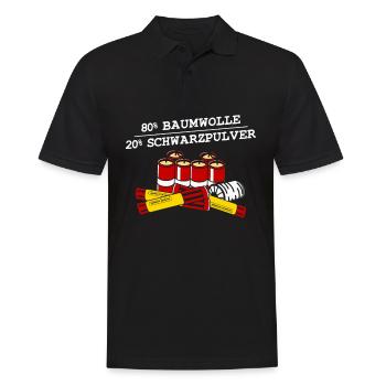 80% Baumwolle 20% Schwarzpulver - Männer Poloshirt - Schwarz - Vorne - Kai (181cm)