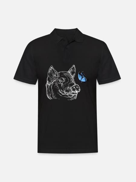 Cochon avec papillon - Polo Homme - noir