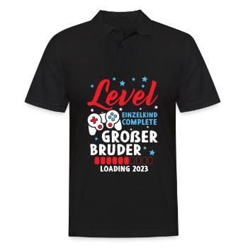 Großer Bruder 2023 Loading Complete Gamer - Männer Poloshirt - Schwarz - Vorne - Kai (181cm)