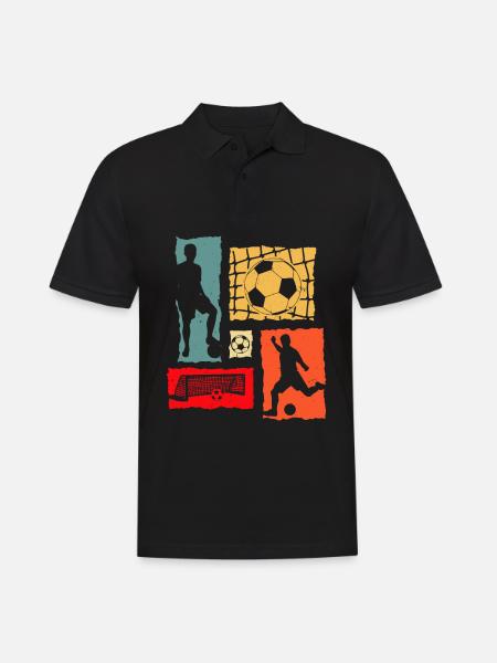 Soccer Player Retro - Men's Polo Shirt - black