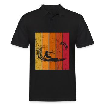 Kite Surfeur Rétro - Polo Homme - noir - Devant - Kai (181cm)