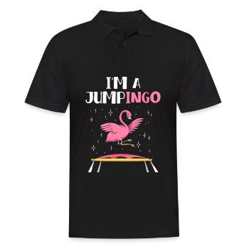 Jumpingo Flamingo - Männer Poloshirt - Schwarz - Vorne - Kai (181cm)