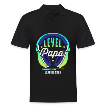 Papa Level Loading 2024 - Men's Polo Shirt - black - Front - Kai (181cm)