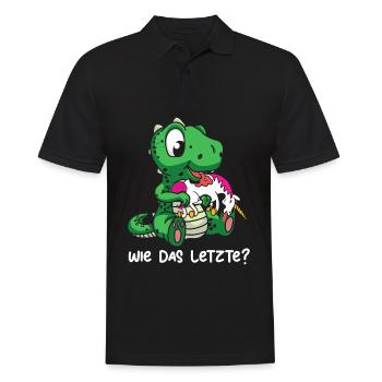 Drachen Wie Das Letzte Drache frisst Einhorn - Männer Poloshirt - Schwarz - Vorne - Kai (181cm)