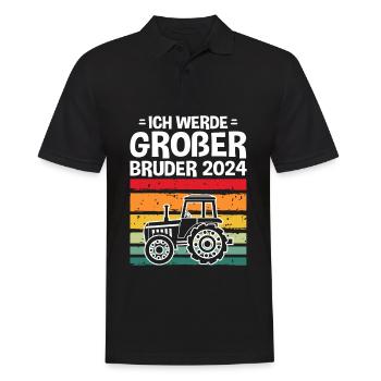 Ich Werde Großer Bruder 2024 - Männer Poloshirt - Schwarz - Vorne - Kai (181cm)