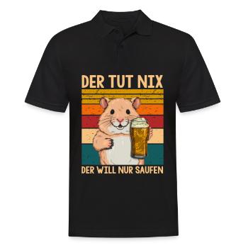 Der Tut Nix Der Will Nur Saufen - Männer Poloshirt - Schwarz - Vorne - Kai (181cm)
