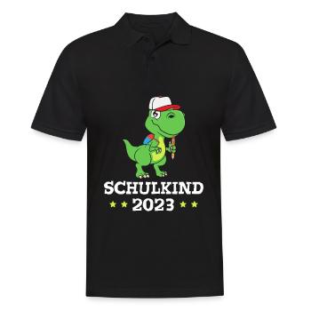 Schulkind 2023 Dinosaurier - Männer Poloshirt - Schwarz - Vorne - Kai (181cm)