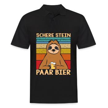  Bier Faultier - Männer Poloshirt - Schwarz - Vorne - Kai (181cm)