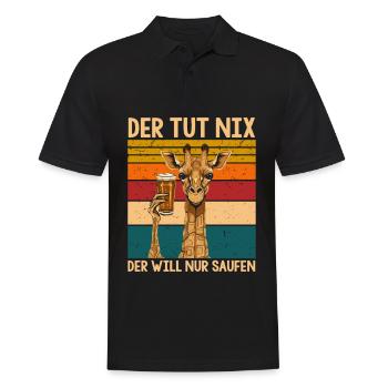 Der Tut Nix Der Will Nur Saufen - Männer Poloshirt - Schwarz - Vorne - Kai (181cm)