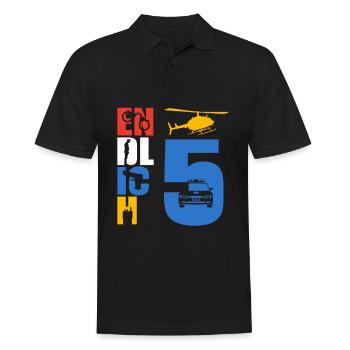 Endlich 5 Polizei - Männer Poloshirt - Schwarz - Vorne - Kai (181cm)