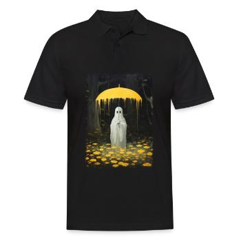 Halloween Spooky Ghost In The Forest Umbrella - Männer Poloshirt - Schwarz - Vorne - Kai (181cm)