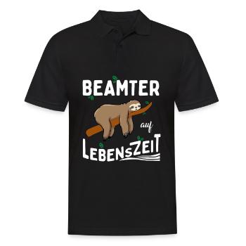 Beamter auf Lebenszeit - Männer Poloshirt - Schwarz - Vorne - Kai (181cm)