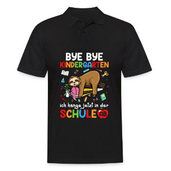Bye Bye Kindergarten Ich Hänge Jetzt In Der Schule - Männer Poloshirt - Schwarz - Vorne - Kai (181cm)