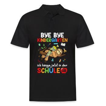 Bye Bye Kindergarten Ich Hänge Jetzt In Der Schule - Männer Poloshirt - Schwarz - Vorne - Kai (181cm)