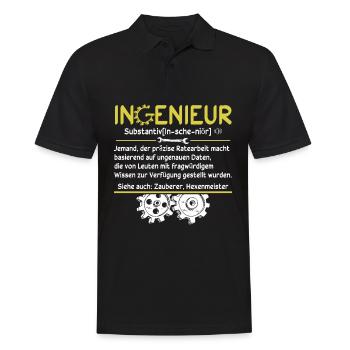 Definition Ingenieur - Männer Poloshirt - Schwarz - Vorne - Kai (181cm)