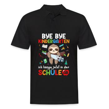 Bye Bye Kindergarten Ich Hänge Jetzt In Der Schule - Männer Poloshirt - Schwarz - Vorne - Kai (181cm)