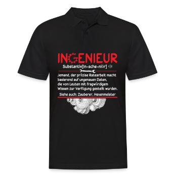 Definition Ingenieur - Männer Poloshirt - Schwarz - Vorne - Kai (181cm)