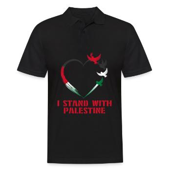 I Stand With Palestine Frieden Freiheit Palästina - Männer Poloshirt - Schwarz - Vorne - Kai (181cm)