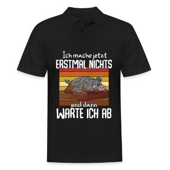 Ich Mache Jetzt Erstmal Nichts - Männer Poloshirt - Schwarz - Vorne - Kai (181cm)