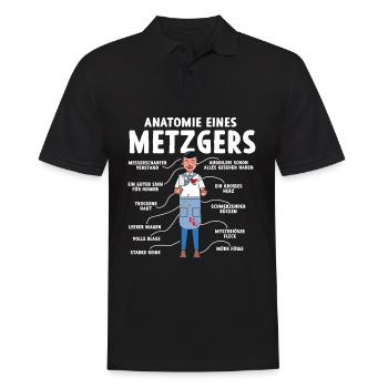 Anatomie eines Metzgers - Männer Poloshirt - Schwarz - Vorne - Kai (181cm)
