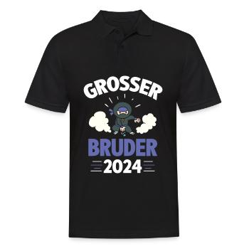 Großer Bruder 2024 Ninja Bruder - Männer Poloshirt - Schwarz - Vorne - Kai (181cm)