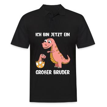Ich bin jetzt ein großer Bruder - Männer Poloshirt - Schwarz - Vorne - Kai (181cm)