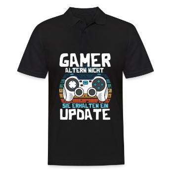 GAMER altern nicht sie erhalten ein UPDATE - Männer Poloshirt - Schwarz - Vorne - Kai (181cm)