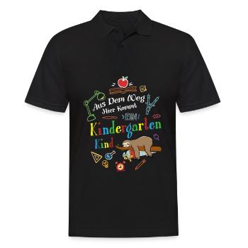 Out of the way: Here comes a kindergartner - Men's Polo Shirt - black - Front - Kai (181cm)