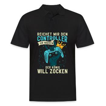 Reichet mir den Controller König Konsole Gamer - Männer Poloshirt - Schwarz - Vorne - Kai (181cm)
