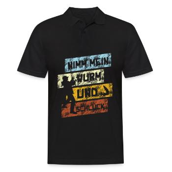 Nimm Mein Wurm Und Schluck - Männer Poloshirt - Schwarz - Vorne - Kai (181cm)